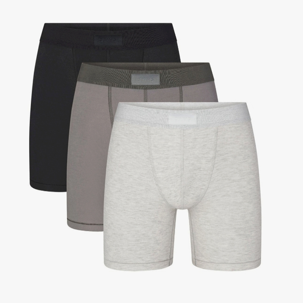 SKIMS Men Cotton Boxer Briefs 5" Inseam - 3 pack